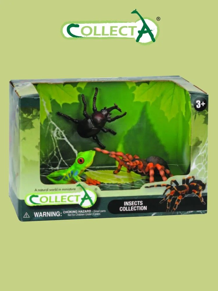 Фигурка Collecta Древесная лягушка, Жук-Носорог, Мексиканский тарантул 3.5 см 3 шт