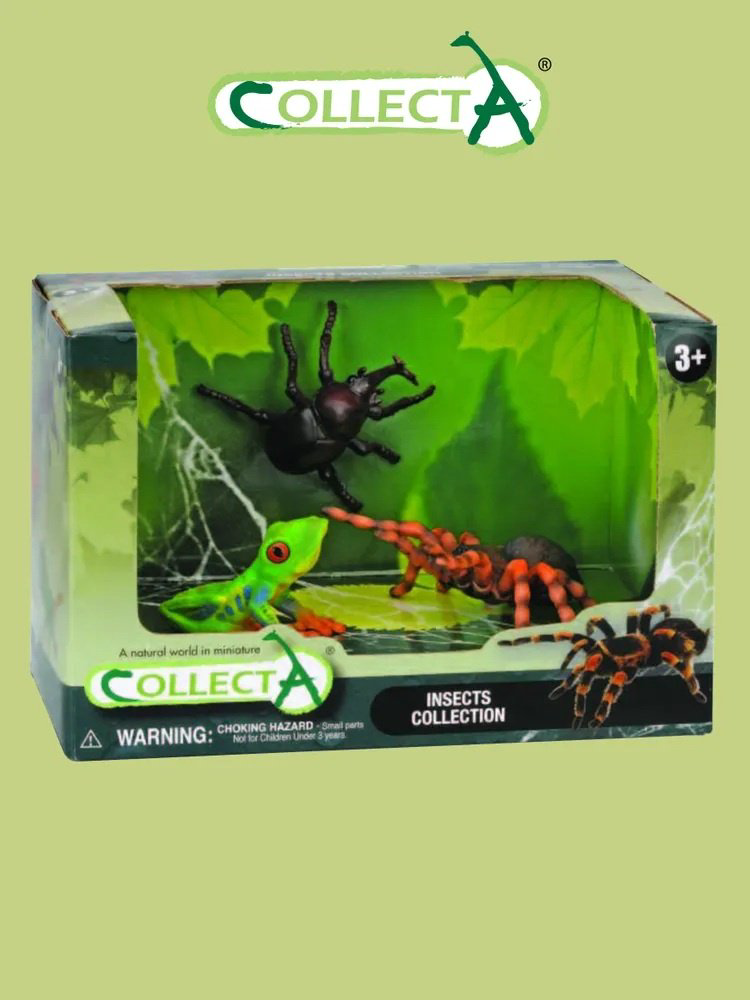 Фигурка Collecta Древесная лягушка, Жук-Носорог, Мексиканский тарантул 3.5 см 3 шт