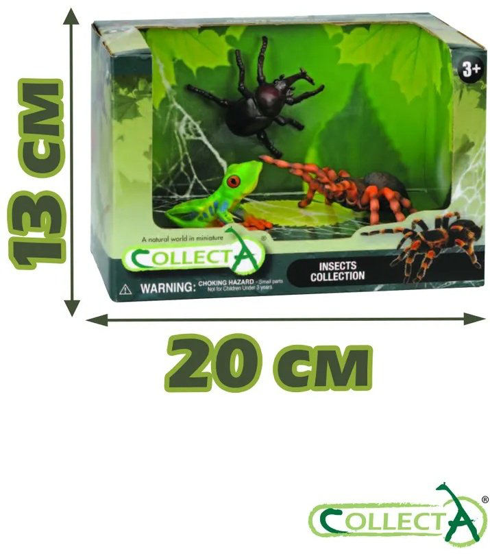 Фигурка Collecta Древесная лягушка, Жук-Носорог, Мексиканский тарантул 3.5 см 3 шт купить,NaN