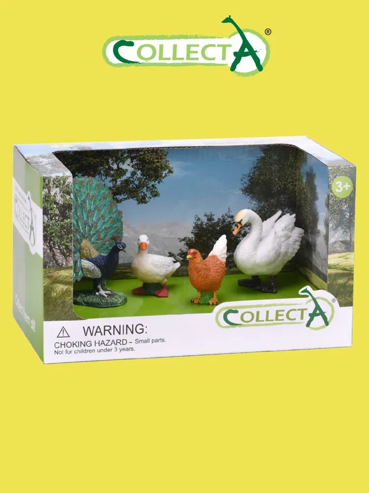 Фигурка Collecta Лебедь, утка, курица, павлин 6.5 см 4 шт