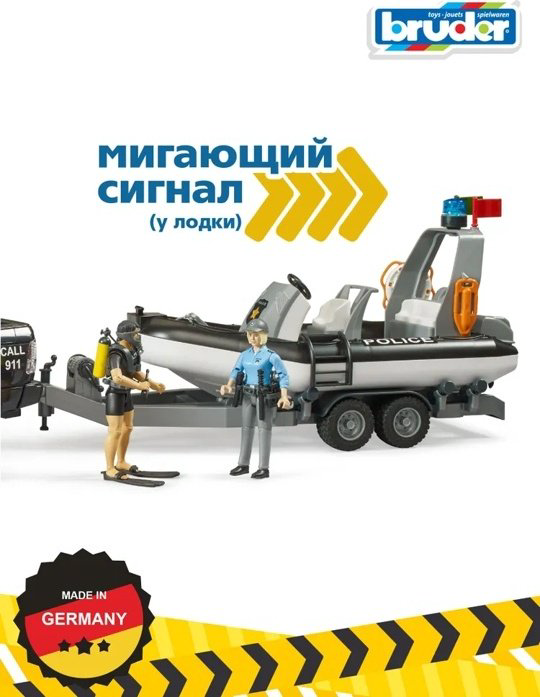 Полицейская машина Bruder полицейская машина черный, белый купить,NaN