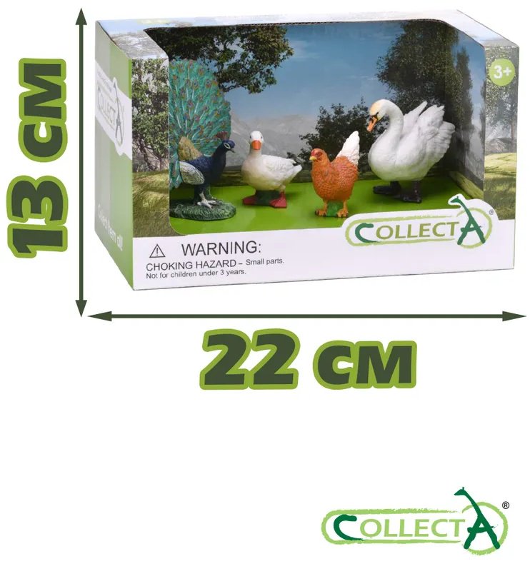 Фигурка Collecta Лебедь, утка, курица, павлин 6.5 см 4 шт