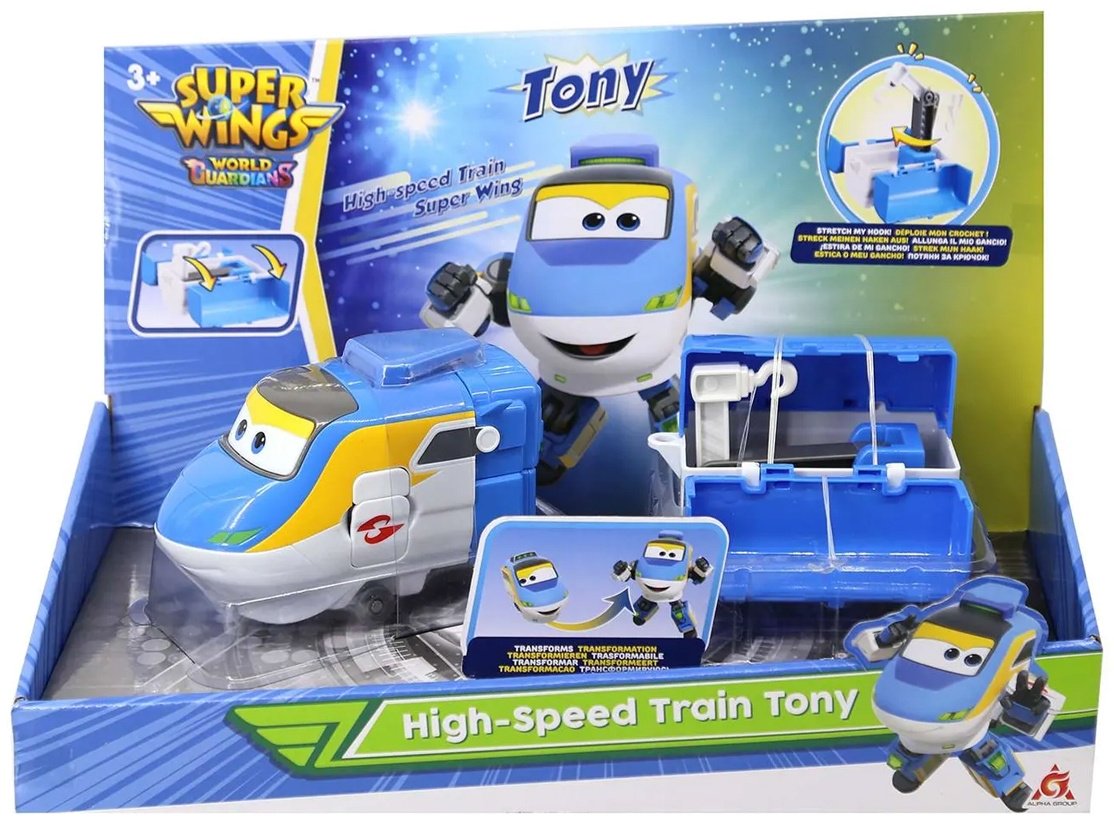 Трансформер Super Wings Тони с прицепом, высота 12 см купить,0