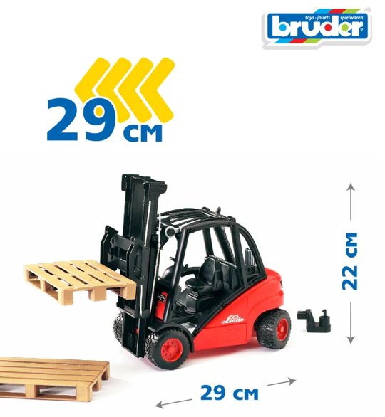Спецтехника Bruder Погрузчик вилочный Linde H30D черный, красный
