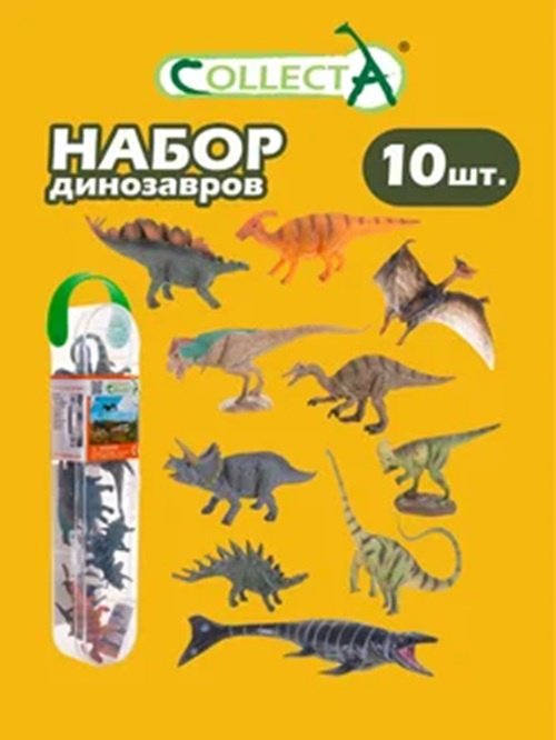 Фигурка Collecta Динозавры: Птеранодон, Трицератопс, Барионикс, Стегозавр, Диплодок, Кентрозавр, Паразауролоф, Тираннозавр Рекс, Мозазавр, Пчицефалозавр 4.2 см 10 шт