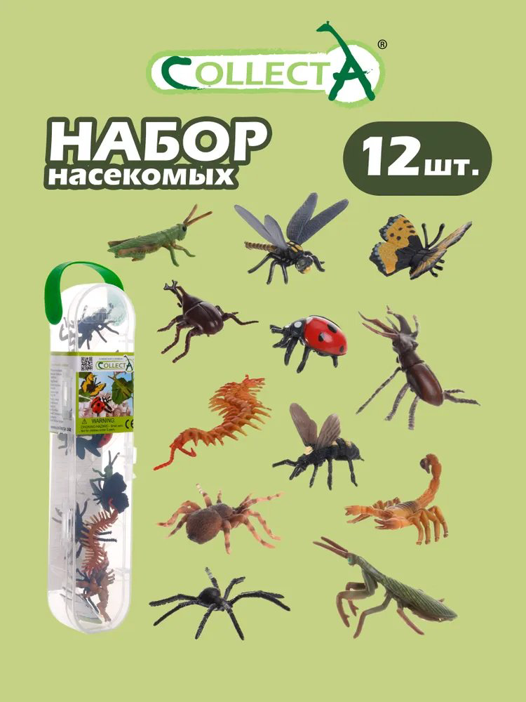 Фигурка Collecta Насекомые: мексиканский тарантул, стрекоза, богомол, пчела, жук-олень, скорпион, бабочка, паук чёрная вдова, божья коровка, кузнечик, жук-носорог, многоножка. 4.2 см 12 шт - ForteMarket Фигурка Collecta Насекомые: мексиканский тарантул, стрекоза, богомол, пчела, жук-олень, скорпион, бабочка, паук чёрная вдова, божья коровка, кузнечик, жук-носорог, многоножка. 4.2 см 12 шт купить,NaN