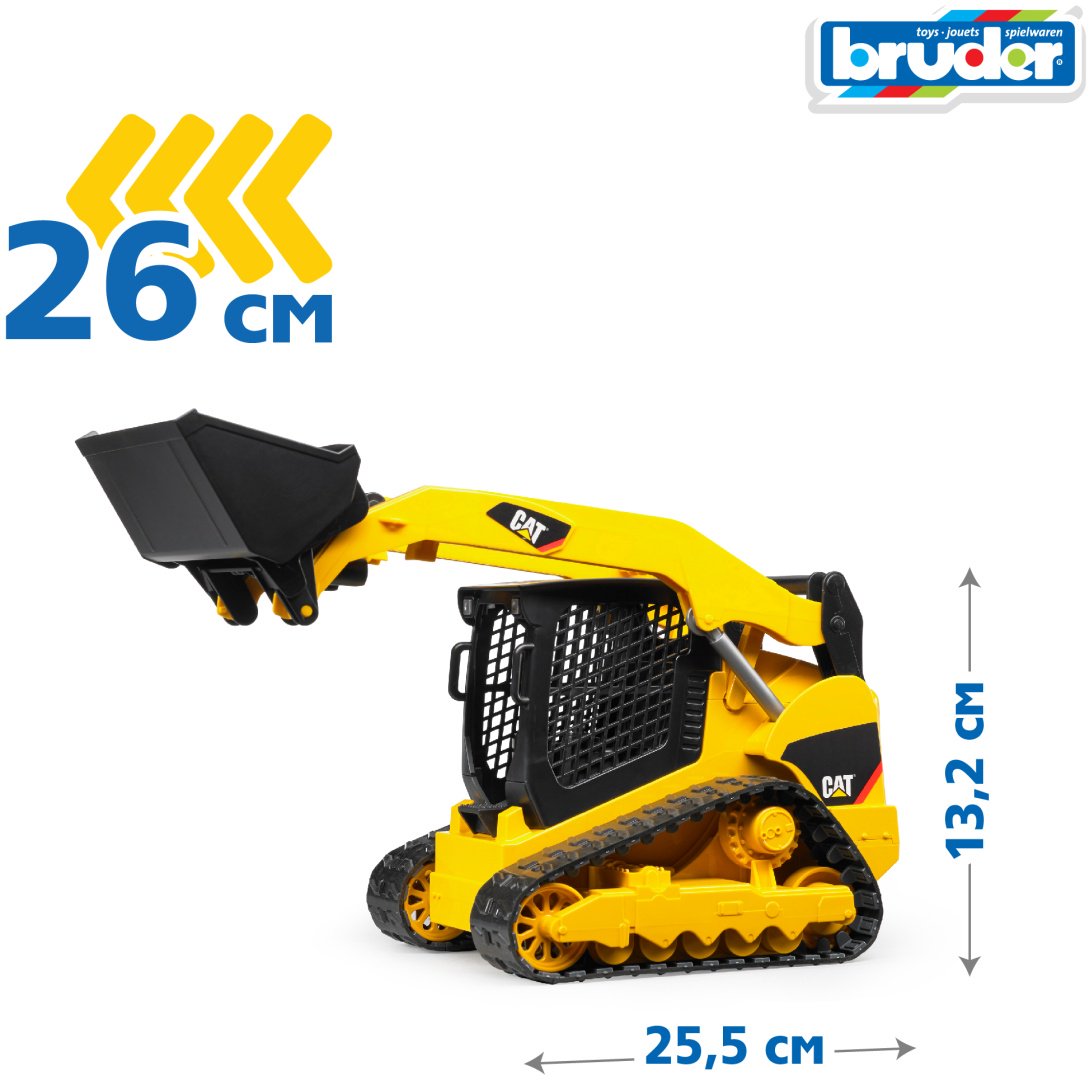 Спецтехника Bruder Мини-погрузчик CAT 02-136, Abs-пластик, желтый, черный