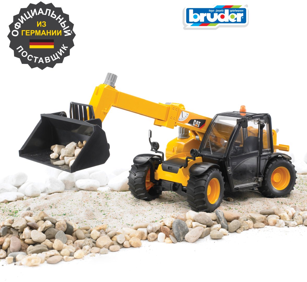 Спецтехника Bruder Погрузчик CAT 02-141, Abs-пластик, желтый, черный