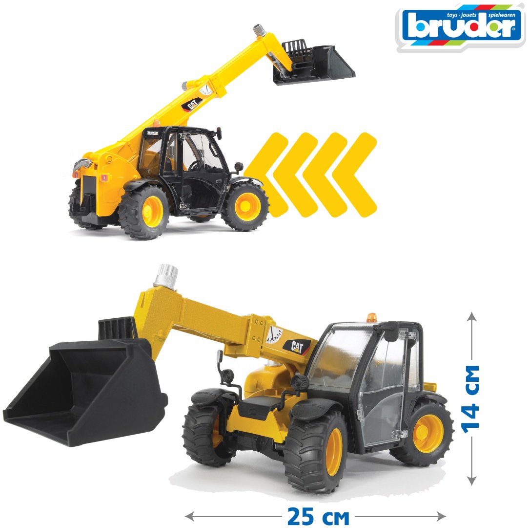Спецтехника Bruder Погрузчик CAT 02-141, Abs-пластик, желтый, черный