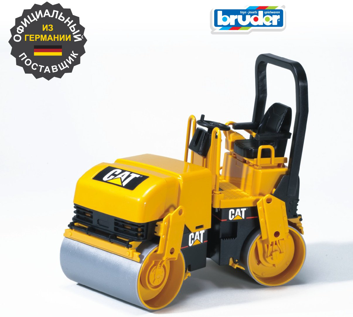 Спецтехника Bruder Каток CAT 02-433, Abs-пластик, желтый, черный