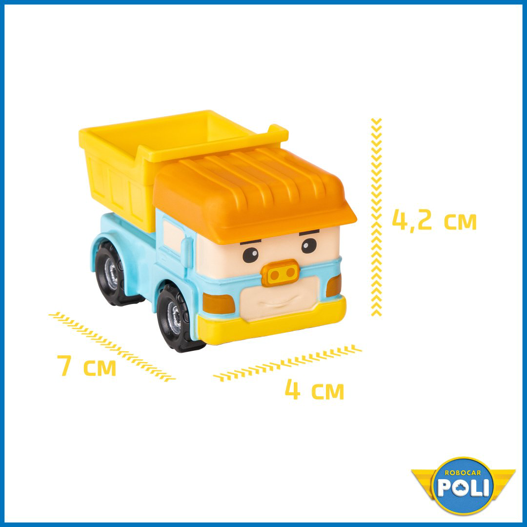 Машина Poli Robocar Дампи MRT-0606, металл, желтый, голубой купить,NaN