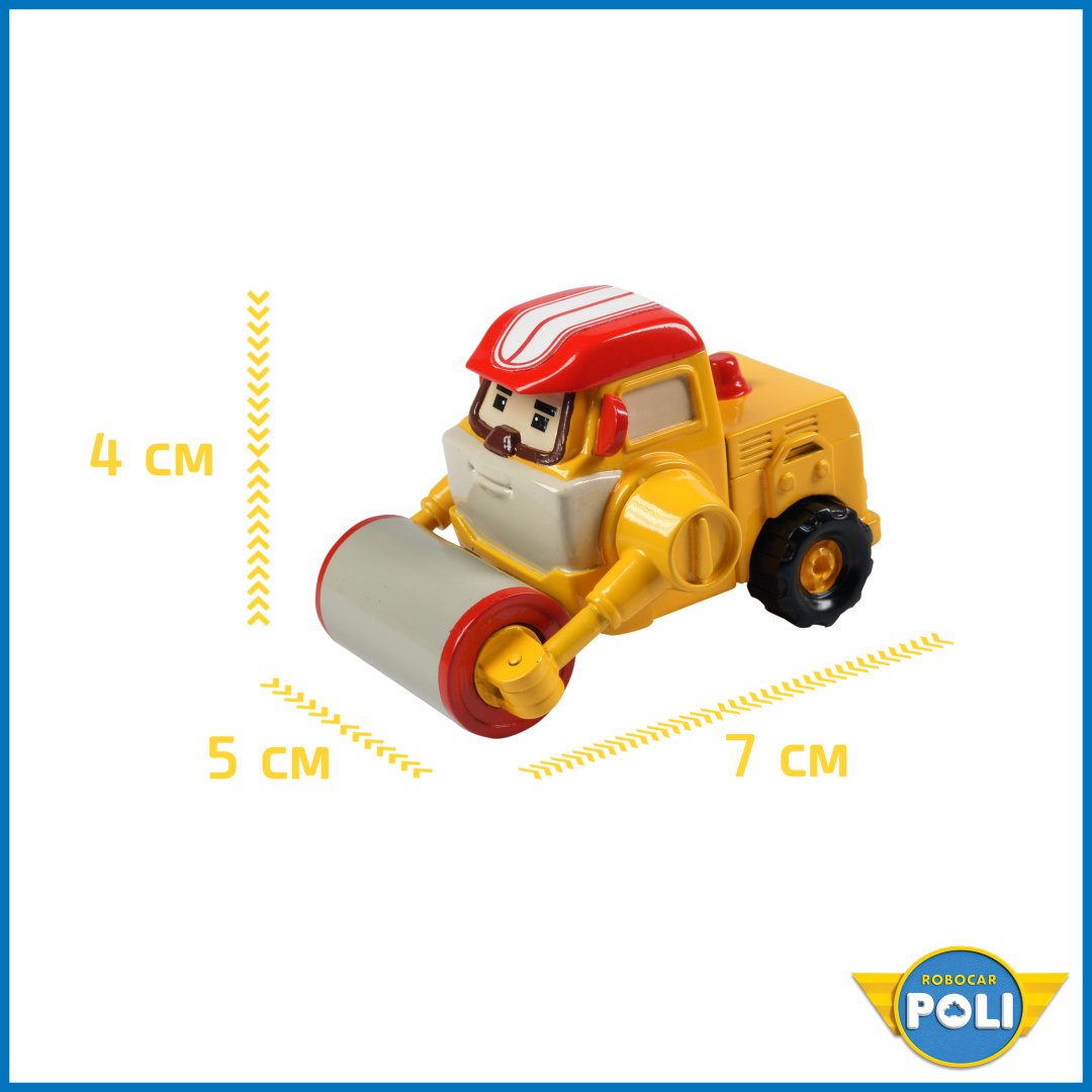 Машина Poli Robocar Макс MRT-0609, металл, желтый, красный