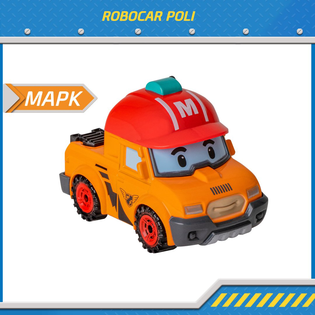 Машина Poli Robocar Марк MRT-0604, металл, оранжевый, красный