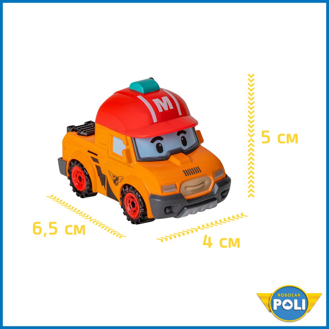 Машина Poli Robocar Марк MRT-0604, металл, оранжевый, красный