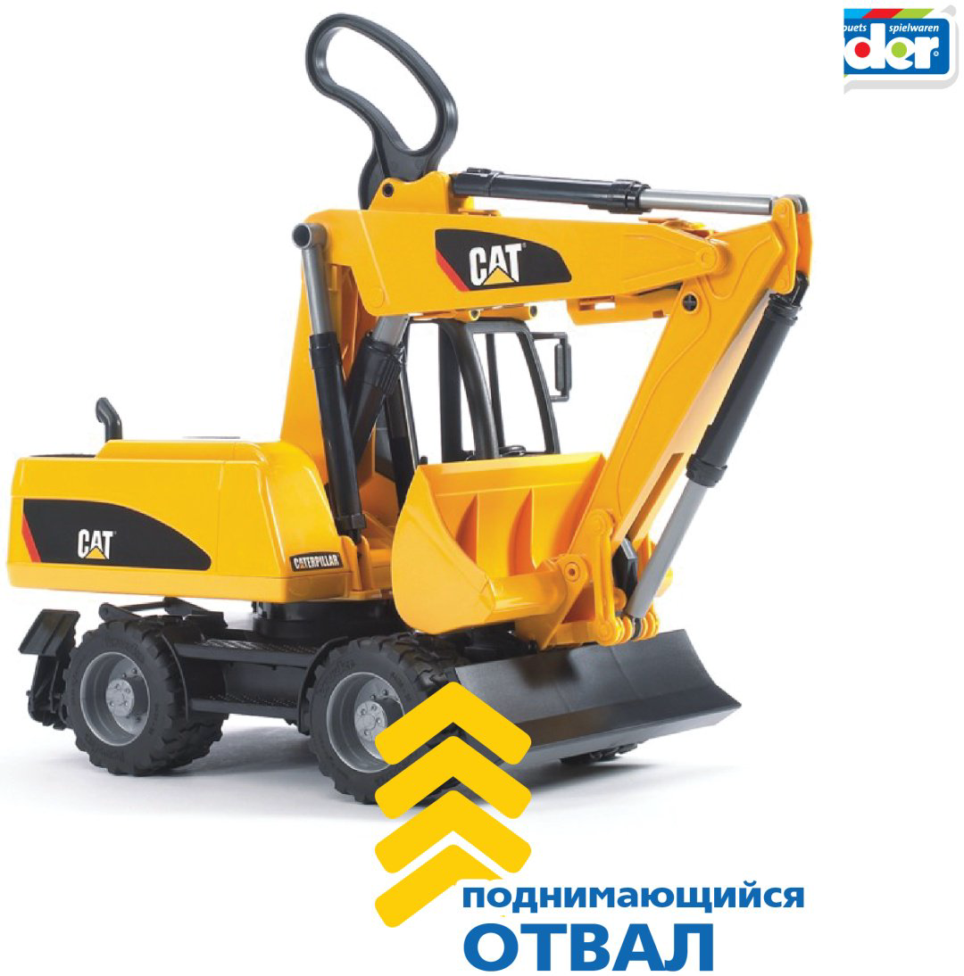 Спецтехника Bruder Экскаватор колёсный CAT 02-445, Abs-пластик, желтый, черный купить,NaN