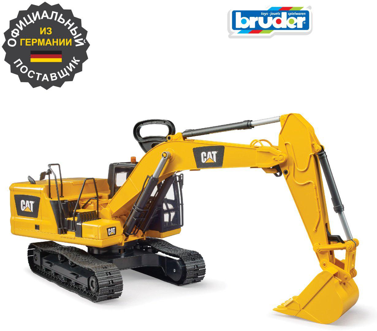 Спецтехника Bruder Экскаватор CAT 02-483, Abs-пластик, желтый, черный