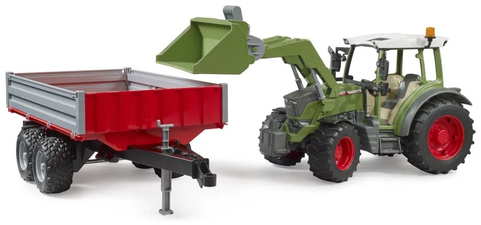 Спецтехника Bruder Трактор Fendt Vario 211 с прицепом и погрузчиком зеленый
