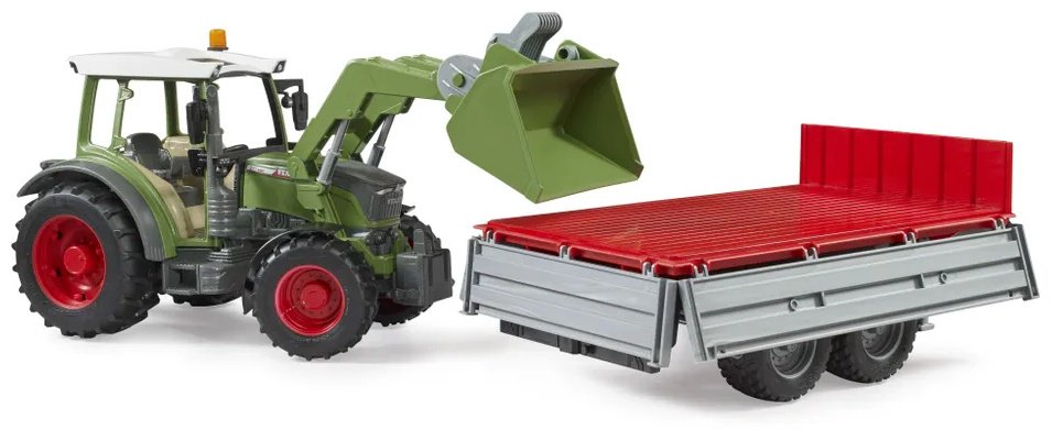 Спецтехника Bruder Трактор Fendt Vario 211 с прицепом и погрузчиком зеленый