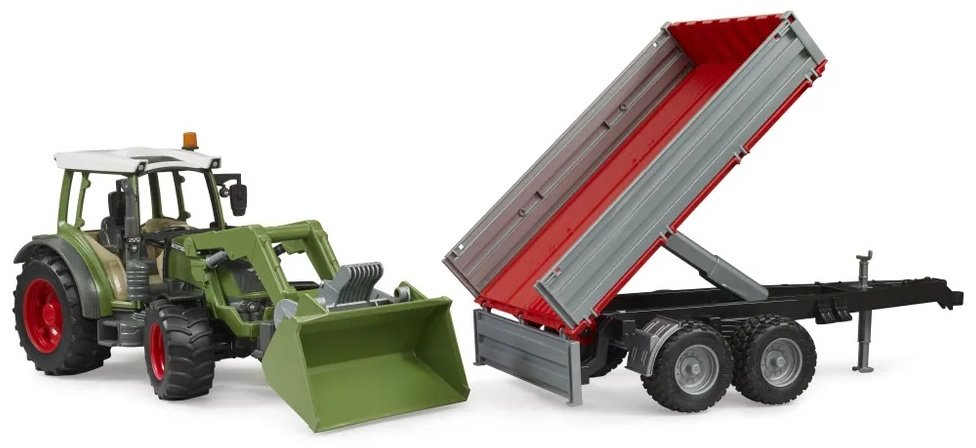 Спецтехника Bruder Трактор Fendt Vario 211 с прицепом и погрузчиком зеленый