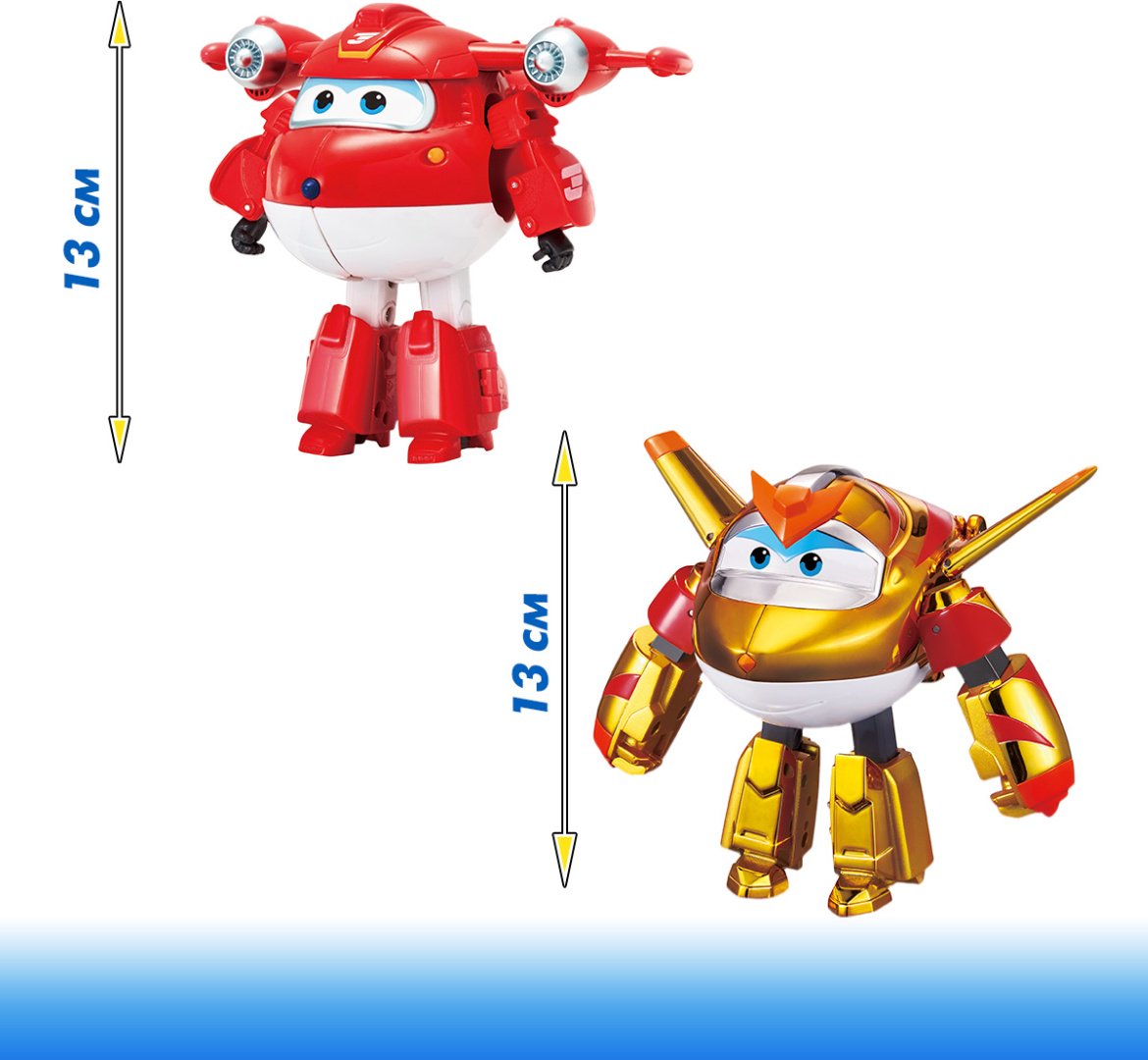 Трансформер Super Wings Джетт и Голден бой, высота 13 см купить,0