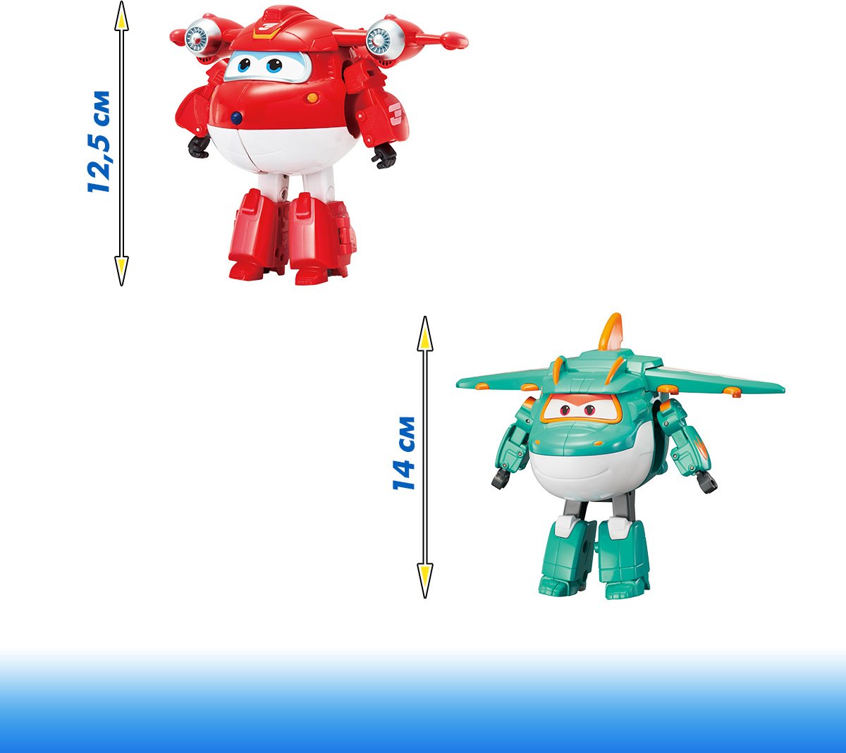 Трансформер Super Wings Джетт и Тино, высота 14 см купить,0