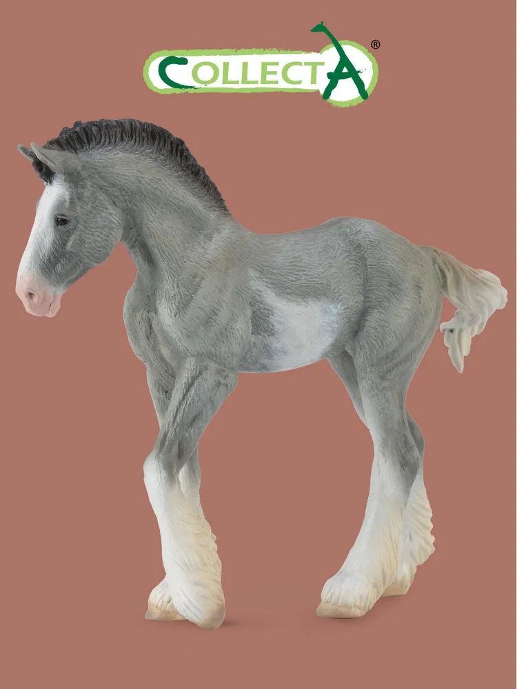 Фигурка Collecta Жеребёнок Клейдесдальский лошади серый, M 9.5 см 1 шт