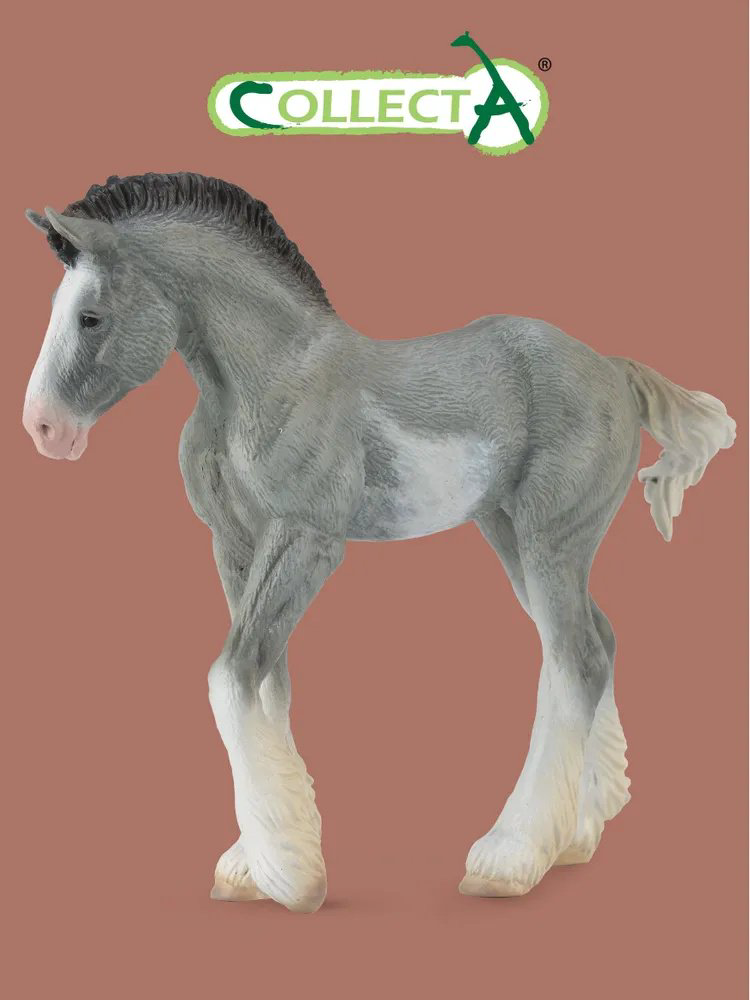 Фигурка Collecta Жеребёнок Клейдесдальский лошади серый, M 9.5 см 1 шт купить,NaN