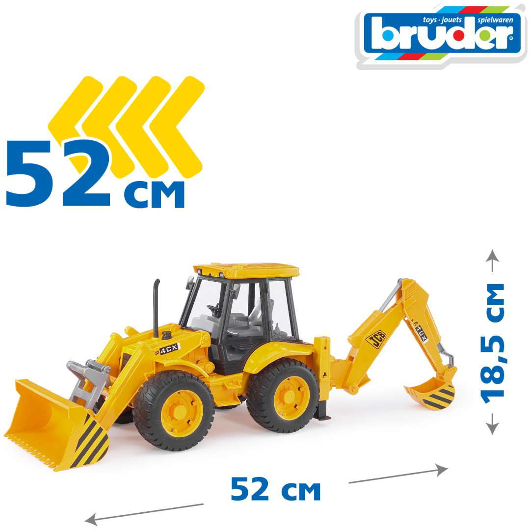 Спецтехника Bruder Экскаватор – погрузчик JCB 02-428, Abs-пластик, желтый, черный купить,NaN