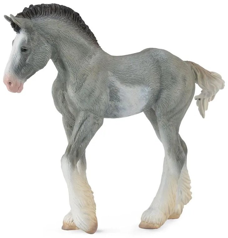 Фигурка Collecta Жеребёнок Клейдесдальский лошади серый, M 9.5 см 1 шт