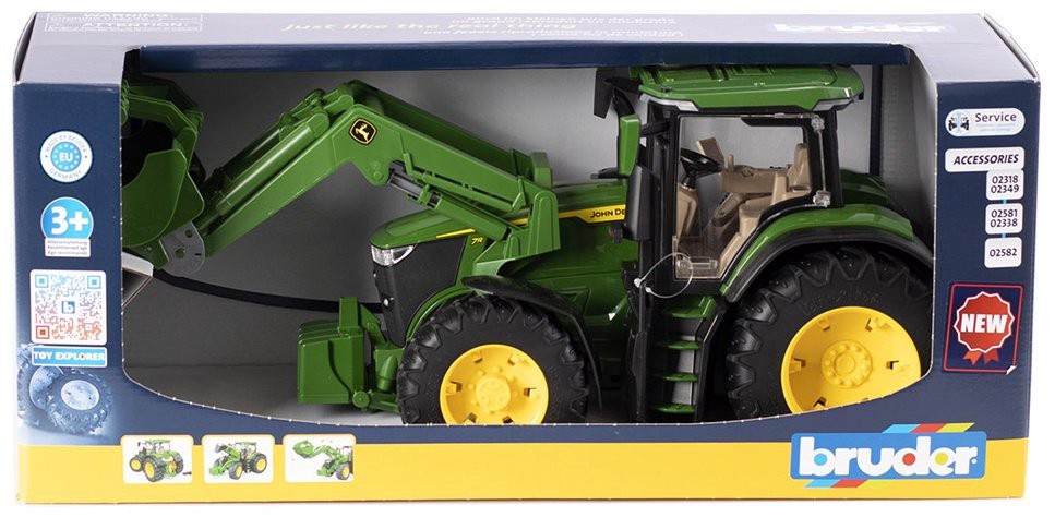 Трактор Bruder Трактор John Deere с фронтальным погрузчиком черный, зеленый купить,NaN