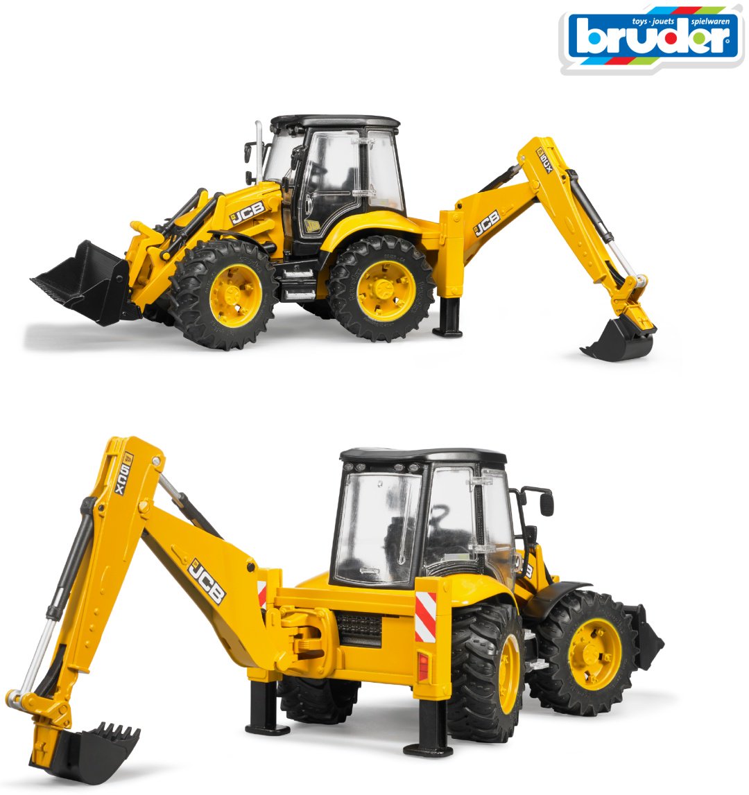Спецтехника Bruder Эко экскаватор – погрузчик JCB 02-454, Abs-пластик, желтый, черный