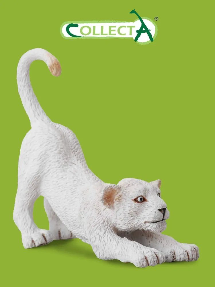Фигурка Collecta Фигурка потягивающегося белого Тигрёнка 5 см 1 шт