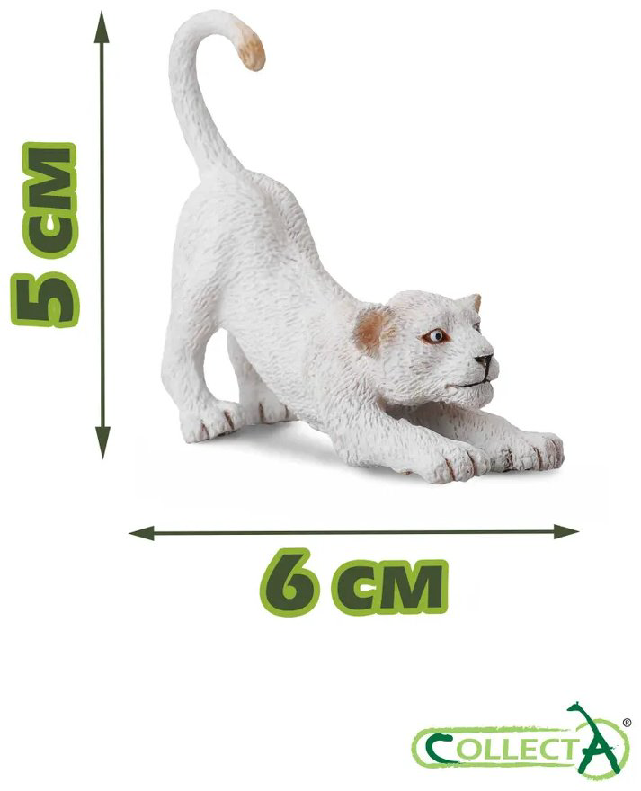 Фигурка Collecta Фигурка потягивающегося белого Тигрёнка 5 см 1 шт купить,NaN