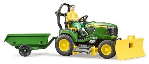 Трактор Bruder John Deere с прицепом зеленый, желтый