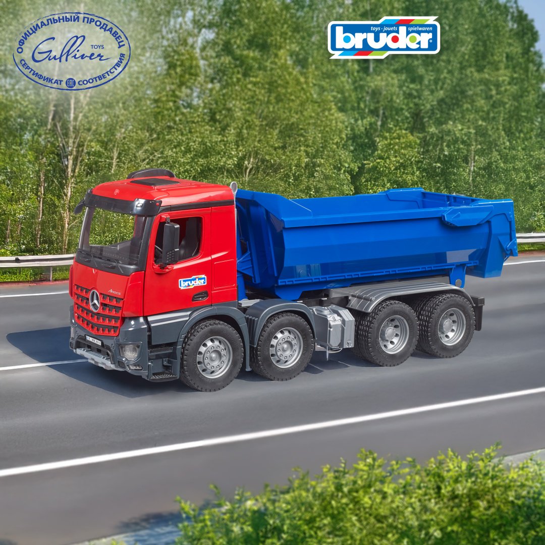 Грузовая Bruder Самосвал Mercedes 03-621, Abs-пластик, красный, синий
