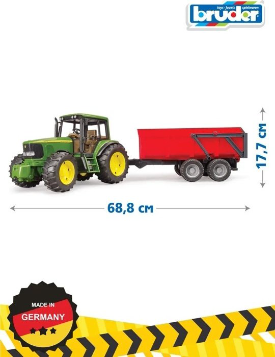 Трактор Bruder John Deere с прицепом самосвалом зеленый, красный купить,NaN