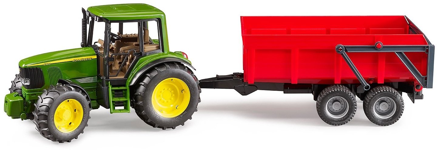Трактор Bruder John Deere с прицепом самосвалом зеленый, красный купить,NaN