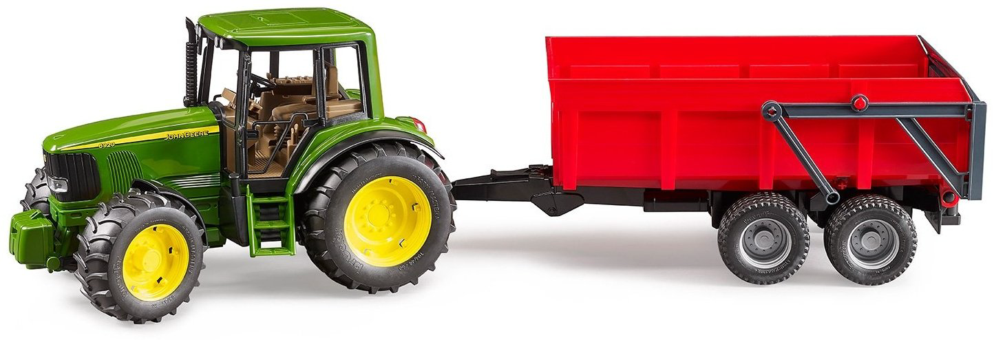 Трактор Bruder John Deere с прицепом самосвалом зеленый, красный купить,NaN