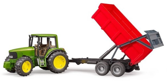Трактор Bruder John Deere с прицепом самосвалом зеленый, красный купить,NaN