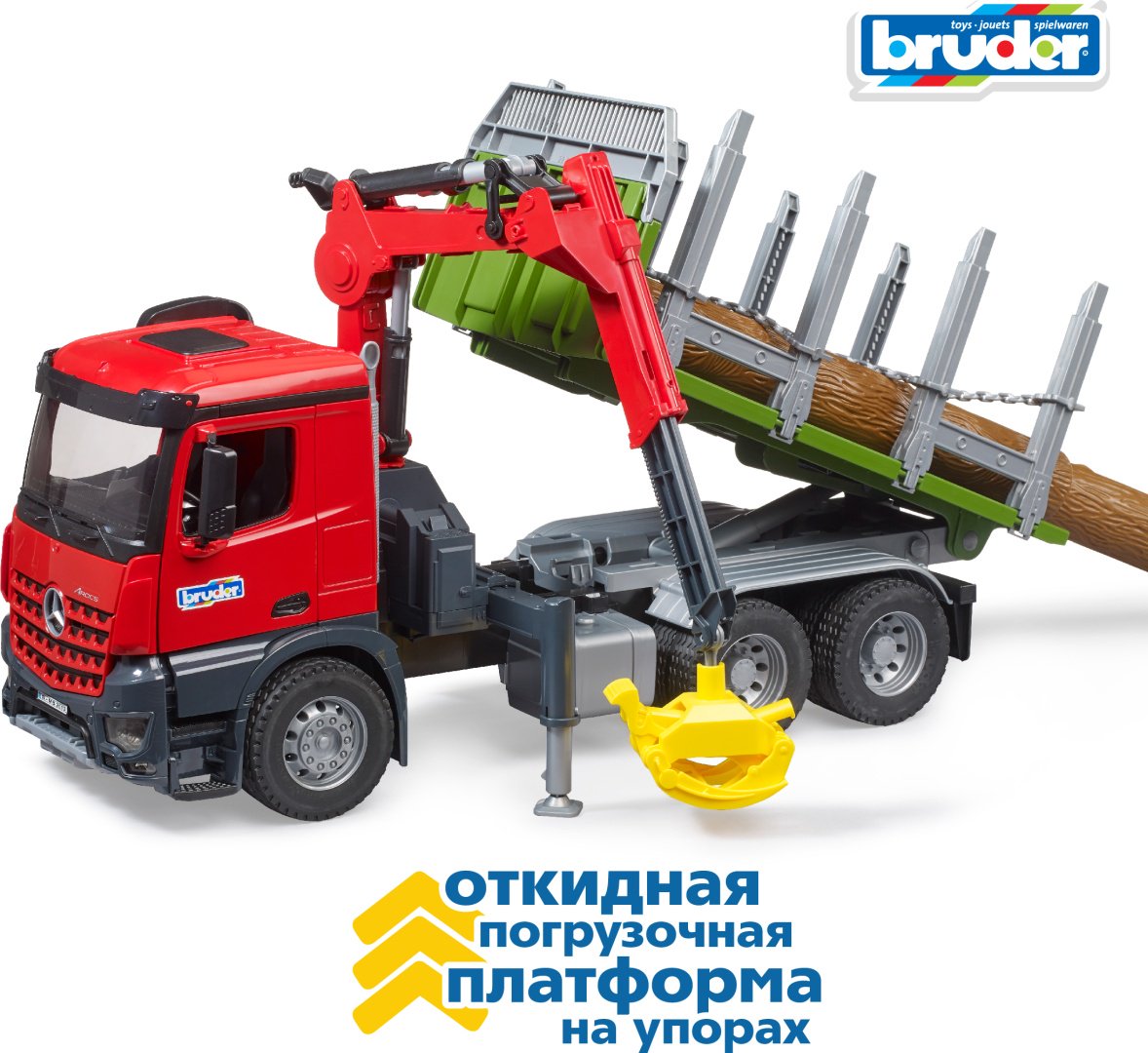 Грузовая Bruder Грузовик Mercedes 03-669, Abs-пластик, красный, зеленый
