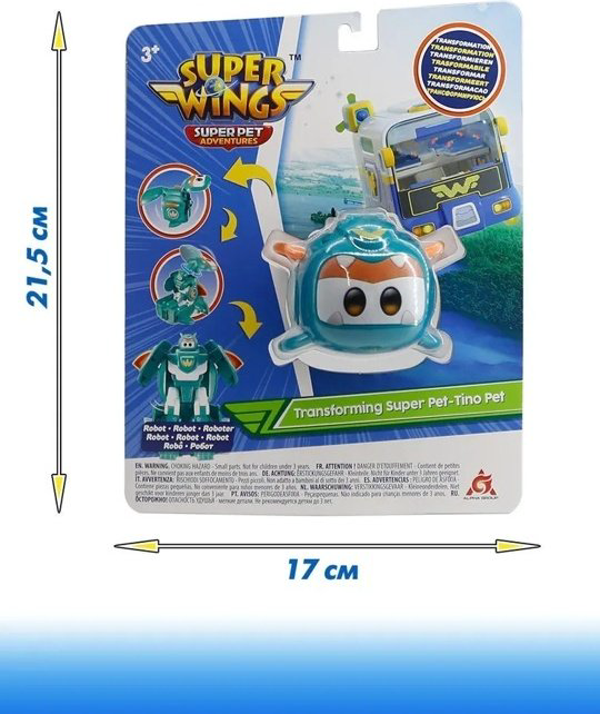 Трансформер Super Wings Тино, высота 11.5 см купить,NaN