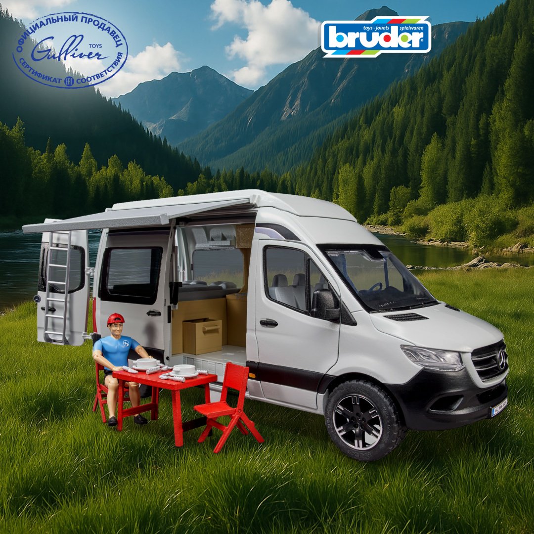 Грузовая Bruder Mercedes-Benz Sprinter 02-672, Abs-пластик, белый, черный