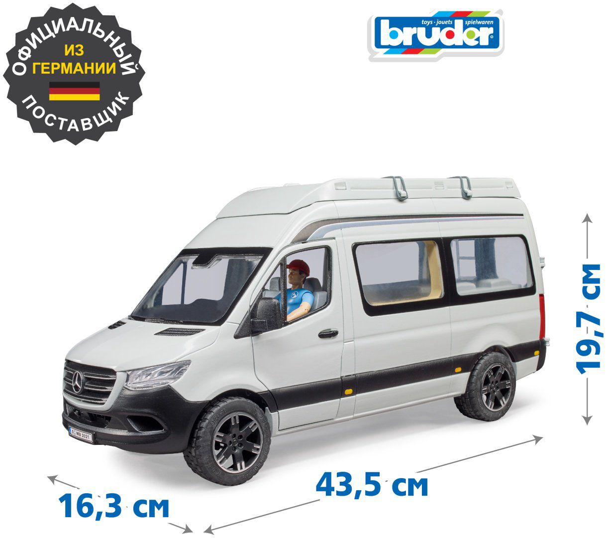Грузовая Bruder Mercedes-Benz Sprinter 02-672, Abs-пластик, белый, черный купить,NaN