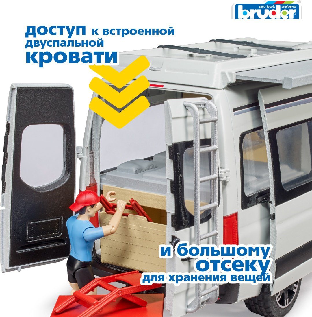 Грузовая Bruder Mercedes-Benz Sprinter 02-672, Abs-пластик, белый, черный купить,NaN