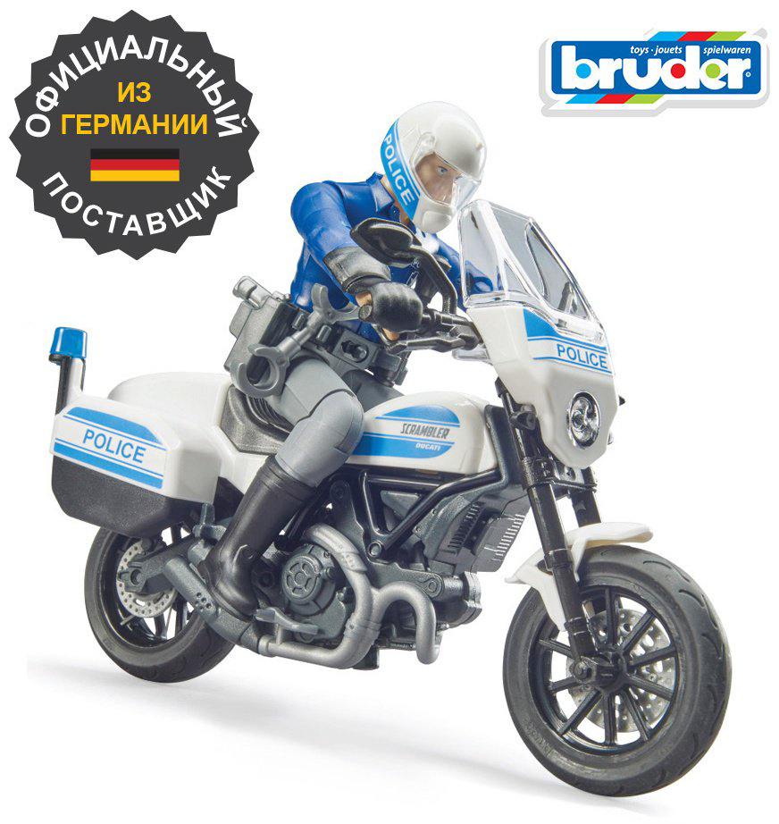 Мотоцикл Bruder Мотоцикл Scrambler Ducati 62-731, Abs-пластик, белый, черный