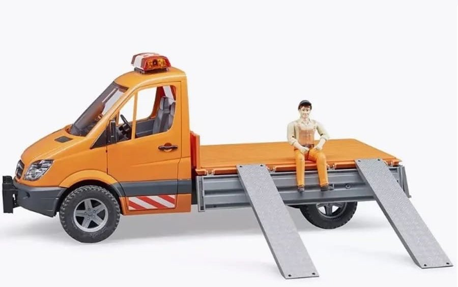 Спецтехника Bruder Mercedes Benz Sprinter серый, оранжевый