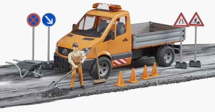 Спецтехника Bruder Mercedes Benz Sprinter серый, оранжевый