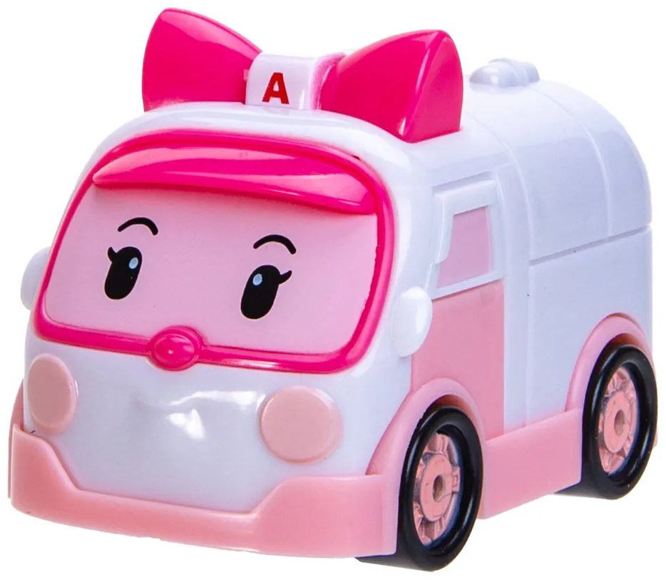 Автобус Robocar Poli Металлическая машинка Эмбер розовый купить,NaN