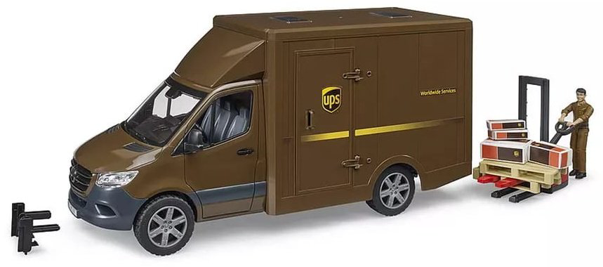 Грузовая Bruder Mercedes Benz Sprinter серый, коричневый