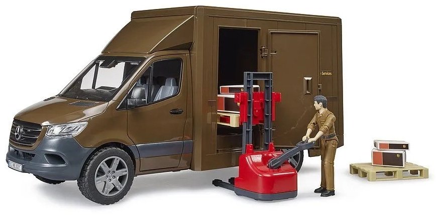 Грузовая Bruder Mercedes Benz Sprinter серый, коричневый